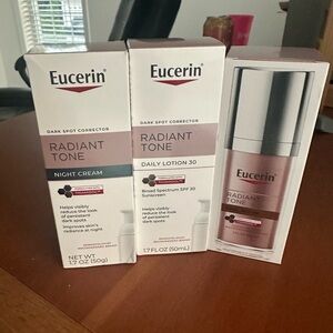 NEW Eucerin Radiant Tone set, serum, night cream, day lotion